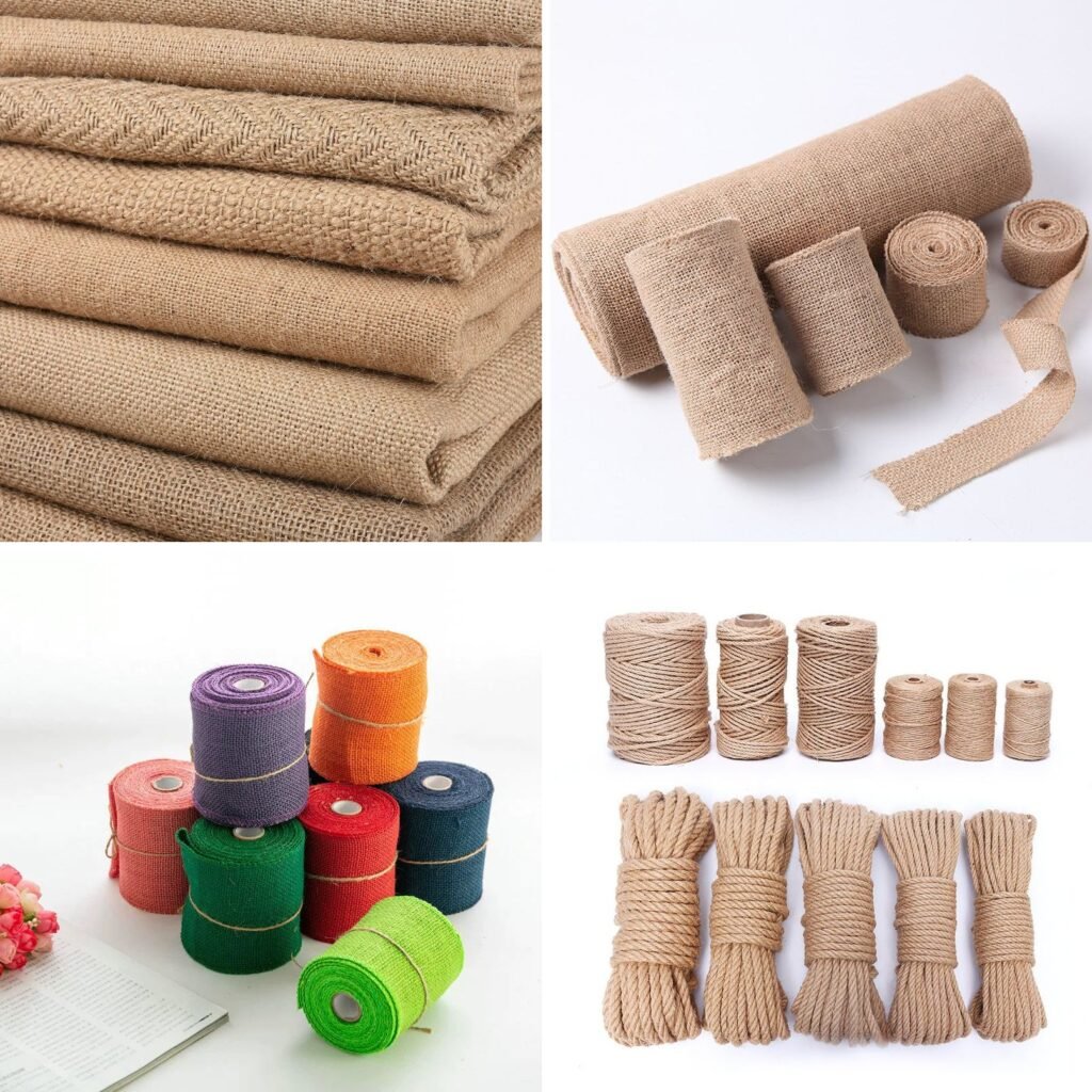 Jute fabric, rolls and rope