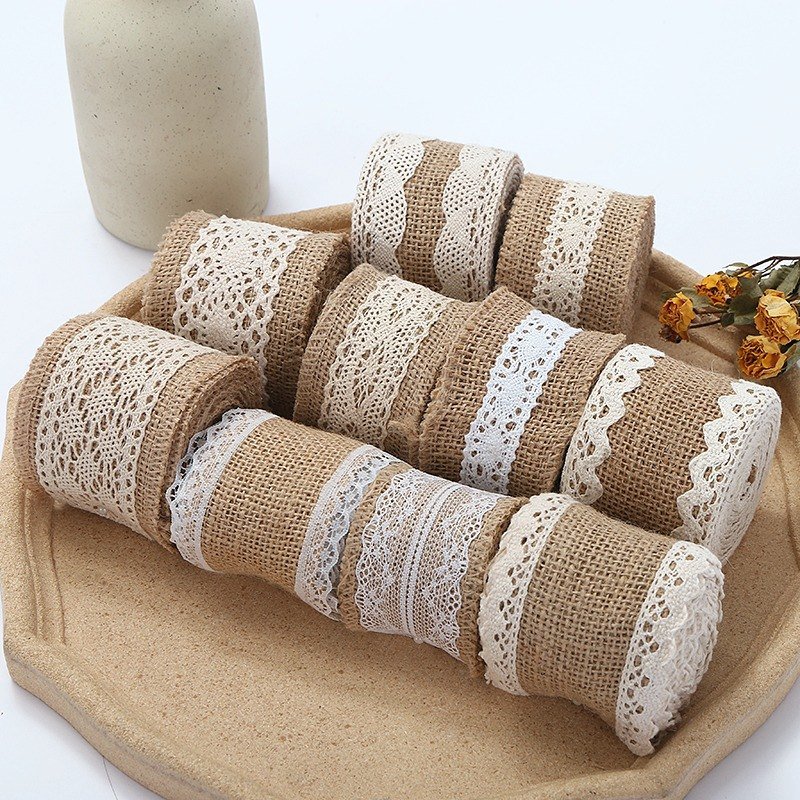 Lace-trimmed Jute Rolls